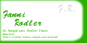fanni rodler business card